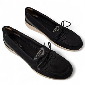 Sperry Top Sliders Loafers Black Gray Slip-On Boat Shoes Size‎ 11